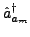 $\displaystyle \hat{a}^{\dagger}_{{a_m}}$